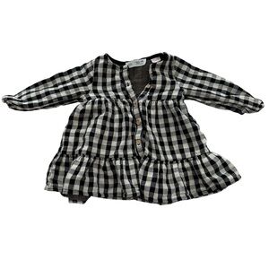 Zara Kids Black and White Gingham Top
